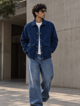 Signal | Royal blue unisex corduroy shacket