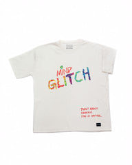 Mind glitch - Cream base, multicolor print, oversized T-shirt