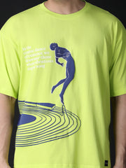 Frequency - Lime green, oversized casual T-shirt