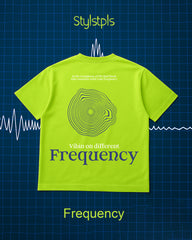 Frequency - Lime green, oversized casual T-shirt
