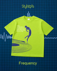 Frequency - Lime green, oversized casual T-shirt