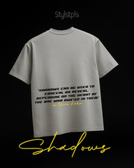 Shadows - Grey, puff print text, oversized T-shirt