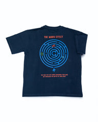 Maru effect - Navy blue, minimalistic print, oversized T-shirt
