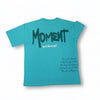Moment-sky blue overall print oversized T-shirt