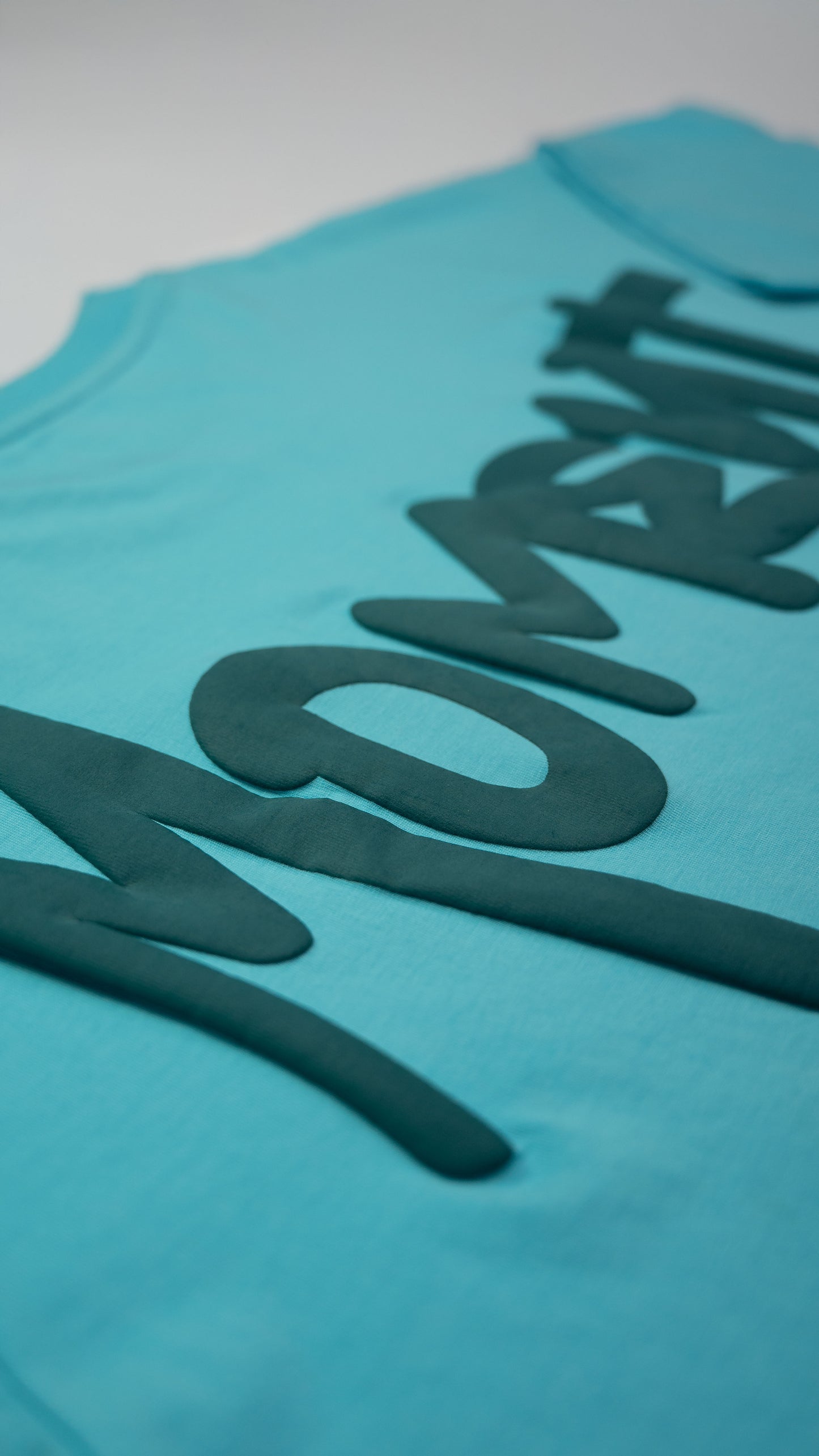 Moment-sky blue overall print oversized T-shirt