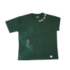 All the way up - Dark green, collar puff print oversized T-shirt