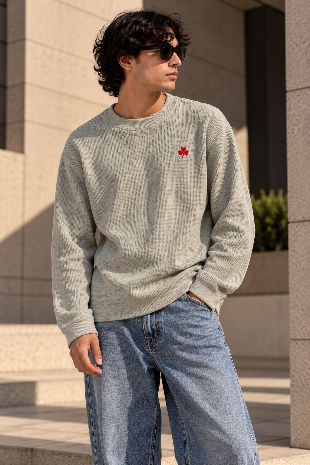 Grey waffel tshirt