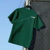 All the way up - Dark green, collar puff print oversized T-shirt