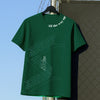 All the way up - Dark green, collar puff print oversized T-shirt