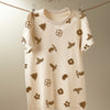 Soulful serenity, block print oversized crew neck tshirt