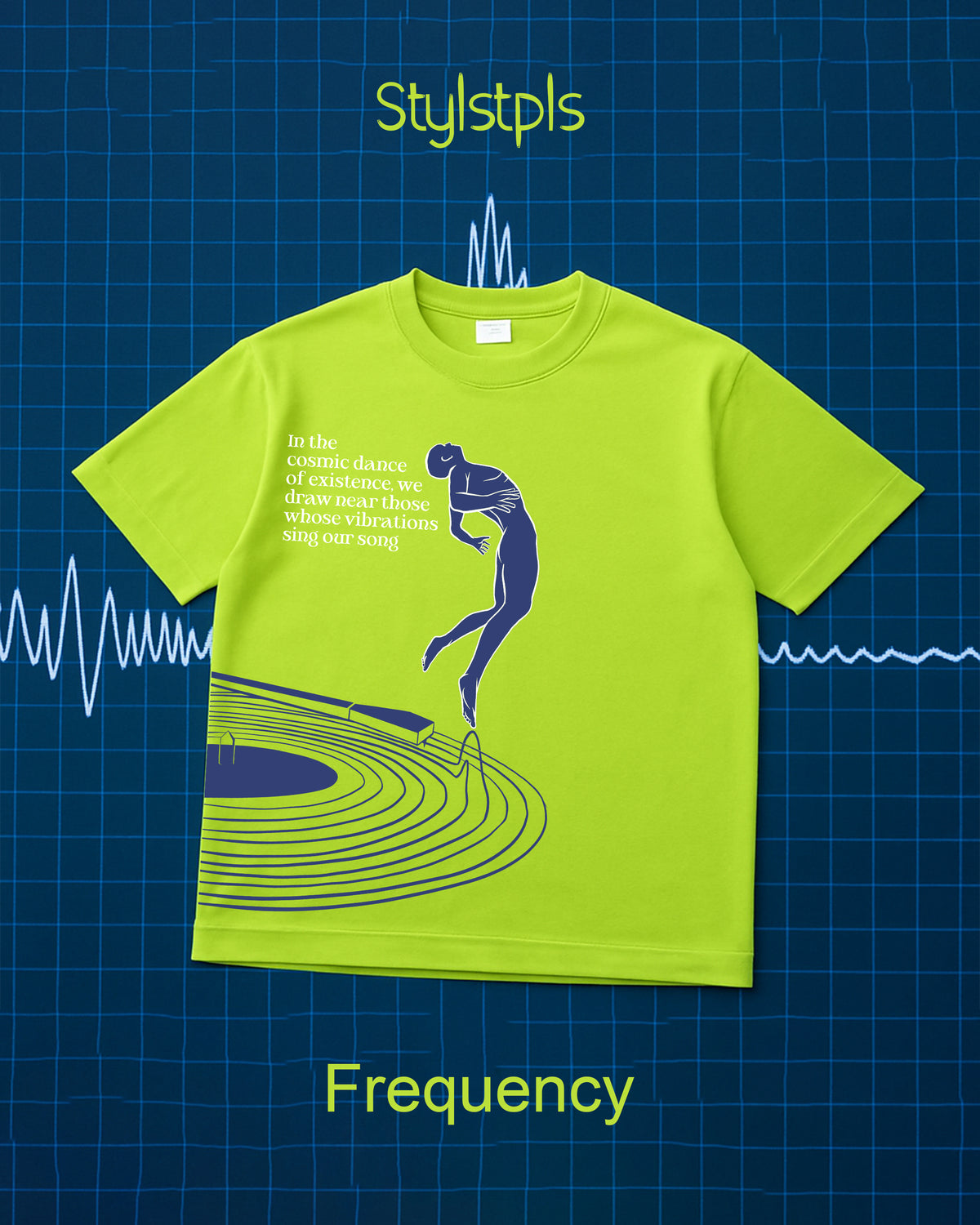 Frequency - Lime green, oversized casual T-shirt