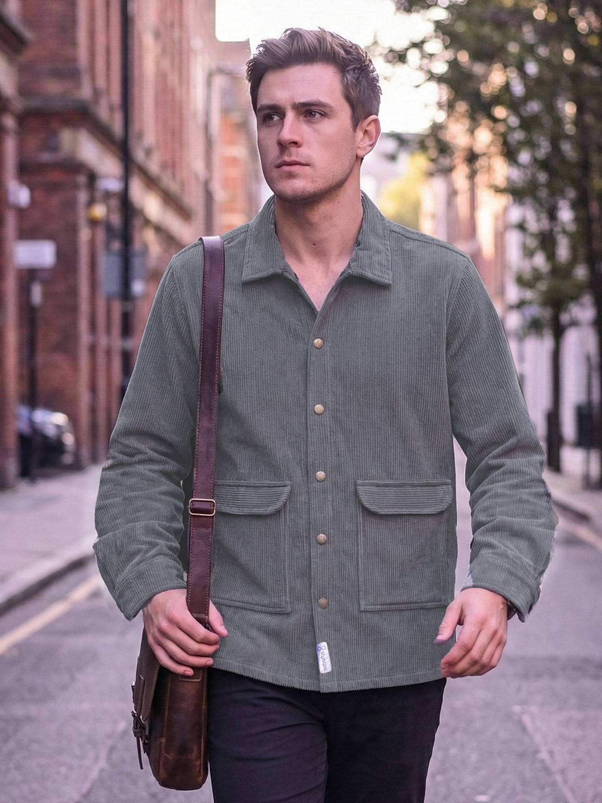 In-between | Grey unisex corduroy shacket