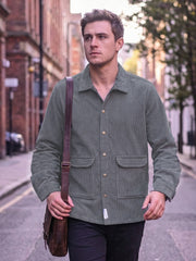 In-between | Grey unisex corduroy shacket