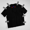 I wonder, black oversized crew neck tshirt