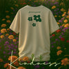 Kindness, flower design cream color oversized crew neck tshirt