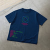 Maru effect - Navy blue, minimalistic print, oversized T-shirt