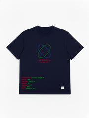 Maru effect - Navy blue, minimalistic print, oversized T-shirt