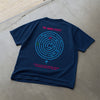 Maru effect - Navy blue, minimalistic print, oversized T-shirt