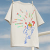 Mind glitch - Cream base, multicolor print, oversized T-shirt