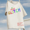 Mind glitch - Cream base, multicolor print, oversized T-shirt
