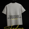 Shadows - Grey, puff print text, oversized T-shirt